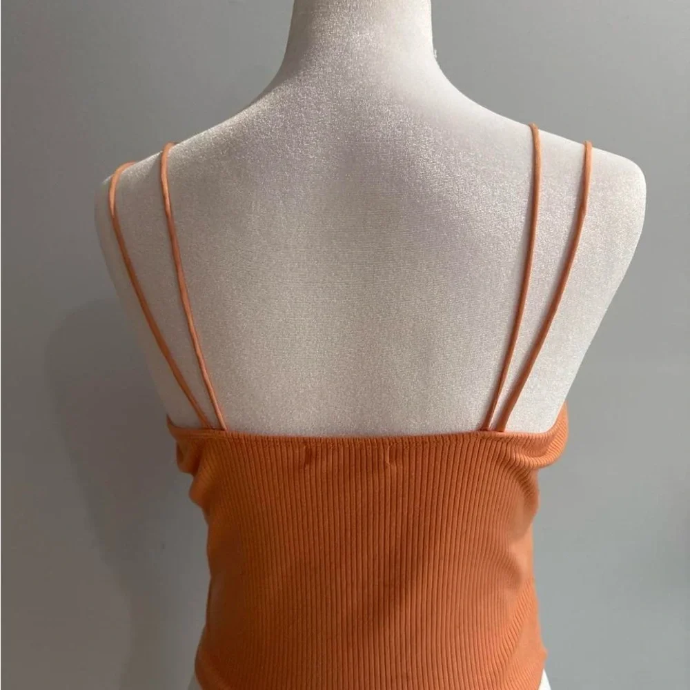 Orange Ribbed Top - Picture 3 of 4